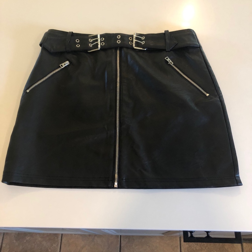 Topshop Faux Leather Skirt